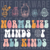 Retro Groovy Normalize Minds of All Kinds - Boho Cactus DTF