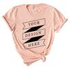 Bella+Canvas Soft Cotton T-Shirt (Heather-peach), fully ready for custom printing. Full service for bulk orders (printing, pressing, and shipping), available in various colors and sizes.