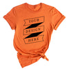 Bella+Canvas Soft Cotton T-Shirt (Orange), fully ready for custom printing. Full service for bulk orders (printing, pressing, and shipping), available in various colors and sizes.