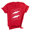 Bella+Canvas Soft Cotton T-Shirt (Red), fully ready for custom printing. Full service for bulk orders (printing, pressing, and shipping), available in various colors and sizes.