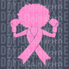 : Breast Cancer Boxer Warrior Silhouette - Pink Ribbon Fight DTF