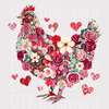 Floral Chicken Heart DTF Transfer - Farmhouse Valentine’s Day Ready to Press