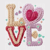 Embroidered Style "LOVE" DTF Transfer - Colorful Texture Ready to Press
