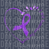 Alzheimer's Awareness Purple Ribbon Heart - Butterfly DTF Transfer