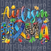 Bold Autism Mama Graffiti Style - Leopard & Ribbon DTF Design