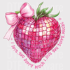 "I Love You Berry Much" Strawberry Heart DTF Transfer - Sweet Ribbon Ready to Press