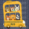 Animal Friends School Bus PNG - Cute Woodland Creatures Going to School Design