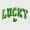 Retro "LUCKY" DTF Transfer - Varsity Style St. Patrick's Day Ready to Press
