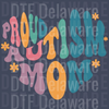 Proud Autism Mom Groovy Flowers - Colorful Retro DTF Graphic