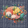 Artistic Floral Brain Anatomy Graphic - Neurodiversity & Memory DTF