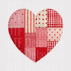 Patchwork Red Heart DTF Transfer - Plaid & Polka Dot Ready to Press