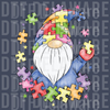 Cute Autism Awareness Gnome - Puzzle Piece Hat DTF Graphic