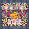 Living That Basketball Mom Life - Pink Glitter & Animal Print Graphic