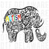 Inspirational Autism Elephant Word Art - Unique & Brave DTF Transfer