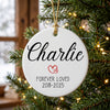 Personalized Pet Memorial Christmas Ornament, Custom Dog Cat Loss Ceramic Ornament