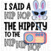 Retro Hip Hop Easter Bunny DTF - "The Hippity to the Hip Hop" Radio Graphic