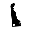 Black Delaware State Design with Heart Shape - DTF Ready for Press - DTF Delaware