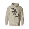 Gildan 18000 Sand Unisex Hooded Sweatshirt (Hoodie), ready for custom printing, full service for bulk orders (printing, pressing, and shipping). Available in various color options.