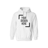 Gildan 18000 White  Unisex Hooded Sweatshirt (Hoodie), ready for custom printing, full service for bulk orders (printing, pressing, and shipping). Available in various color options and size.