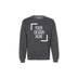 Gildan 18000 dark-grey unisex sweatshirt mockup for DTF printing and custom design, featuring Full Service (Print, Press & Ship).