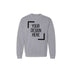 Gildan 18000 sport-grey unisex sweatshirt mockup for DTF printing and custom design, featuring Full Service (Print, Press & Ship).
