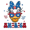 DTF Delaware, DTF Transfer By Size, DTF Printing, Direct to Film, 4th of July, Daisy Duck America Disney 4th of July Design