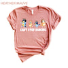 DTF Delaware - Can't Stop Dancing Shirt, Bluey Characters T-Shirt, Family, Party, Bandit, Chilli, Gift, Kids, Disney, Tee, Adult, Women, Men, Youth, Baby onesie, vacation, trip, mother, mom, father, dad, high, quality, cotton, made in USA