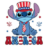 DTF Delaware, DTF Transfer By Size, DTF Printing, Direct to Film, 4th of July, Stitch America Disney 4th of July Design