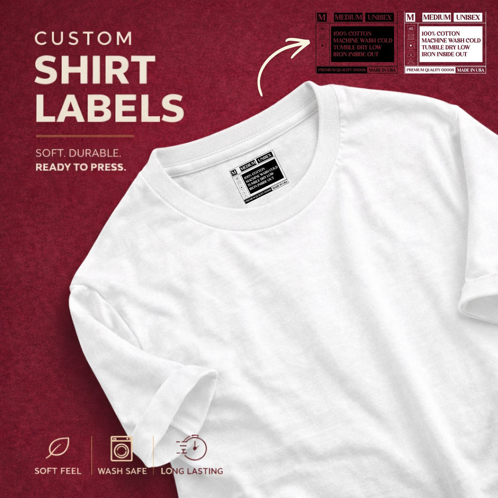 Custom DTF Labels for Apparel | Neck Labels & Bundles