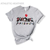Horror Movie Friends Shirts, Funny Halloween Graphic Tee. Get your custom printed, soft cotton shirt featuring the hilarious horror character design. Available in Athleti̇c-heather and many colors/sizes. Perfect for group orders!