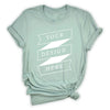 Bella+Canvas Soft Cotton T-Shirt (Dusty-blue), fully ready for custom printing. Full service for bulk orders (printing, pressing, and shipping), available in various colors and sizes.