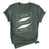 Bella+Canvas Soft Cotton T-Shirt (Heather-forest), fully ready for custom printing. Full service for bulk orders (printing, pressing, and shipping), available in various colors and sizes.