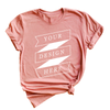 Bella+Canvas Soft Cotton T-Shirt (Heather-mauve), fully ready for custom printing. Full service for bulk orders (printing, pressing, and shipping), available in various colors and sizes.