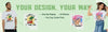 Ad for custom DTF gang sheets (custom dtf gang sheets). Image features two DTF transfers (dtf transfer gang sheets): a camping-themed (FAMILY CAMPING TRIP) design and a personal photo transfer (custom dtf sheets). The service emphasizes No Minimum orders and Same Day Shipping. Use a DTF Gang Sheet Builder to create ready to press (DTF gang sheets ready to Press) and cheap DTF gang sheets (Cheap DTF gang sheets) heat transfer (gang sheet heat transfer) products for apparel customization.