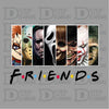 Friends Horror Movie Graphic Design Black - Funny Michael Myers Halloween Graphic Design Black - DTF Delaware