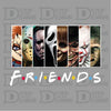 Friends Horror Movie Graphic Design White - Funny Michael Myers Halloween Graphic Design White - DTF Delaware