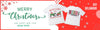 Christmas-themed custom DTF gang sheets (custom dtf gang sheets) apparel ad. Features two T-shirts with DTF transfers (dtf transfer gang sheets): a tractor and a plaid "MERRY CHRISTMAS" design. Use a DTF Gang Sheet Builder to create these ready to press (DTF gang sheets ready to Press) holiday heat transfers (gang sheet heat transfer). The image promotes easily accessible and cheap DTF gang sheets (Cheap DTF gang sheets) with the "MERRY Christmas SHOP NOW" slogan.