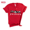 Horror Movie Friends Shirts, Funny Halloween Graphic Tee. Get your custom printed, soft cotton shirt featuring the hilarious horror character design. Available in Red and many colors/sizes. Perfect for group orders!