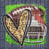 Football Heart & Helmet - Leopard Print Heart Game Day Design