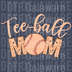 Boho Tee-ball Mom PNG - Hand-Drawn Floral Typography Design for Sports Mamas