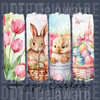 Watercolor Happy Easter DTF Transfer - Cute Bunny, Chick, and Floral Spring Design