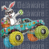 Easter Bunny Gnomes & Monster Truck DTF - Rabbit Driving Carrot Car Graphic