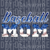 : Baseball Mom DTF - Blue Glitter Stars & Baseball Texture Graphic