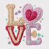 Embroidered Style "LOVE" DTF Transfer - Colorful Texture Ready to Press