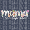 Personalized Floral MAMA DTF Transfer - Custom Kids Names Design