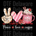 "Peace Love Coffee" DTF Transfer - Retro Coffee Heart & Peace Sign Ready to Press - White
