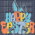 Wavy Groovy Happy Easter DTF - Retro Pastel Bubble Letter Design with Bunny Ears