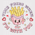 "Time Flies When I'm With You" Fries DTF Transfer - Cute Foodie Valentine's Design