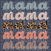 Stacked Mama PNG - Retro Wavy Typography with Leopard Print Accent Design
