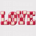 Plaid Checkered "LOVE" DTF - Red Varsity Heat Transfer
